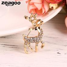 Brooches Rhinestone Deer Men Pin Women Enamel Brooch Animal Brooches Clothing 2024 - buy cheap