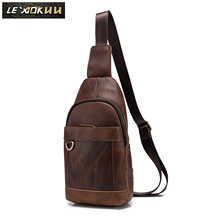 Mochila de moda para hombre, bolso de pecho informal de cuero genuino, diseño de bandolera de un solo hombro, cruzado, 8016d 2024 - compra barato