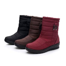 Botas de mujer gruesas de felpa cálidas de invierno a prueba de agua zapatos de madre botas de tobillo de mujer botas de nieve zapatos de mujer impermeables 2024 - compra barato