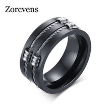 ZORCVENS-anillo Punk Rock para hombre, joyería de acero inoxidable a la moda para fiesta, anillos de alambre geniales para hombre, 2021 2024 - compra barato