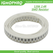 Resistor smd 100 resistência à resistência, 1206 peças, 1% ohm, 2.4 w, 1/4w, 0.25 r, 2r4, igmopnrq