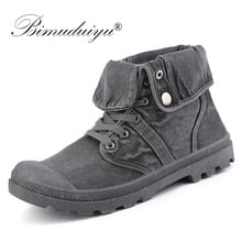 Bimuduiyu-botas masculinas de lona, calçado casual, cano alto, para primavera e outono, 2020 2024 - compre barato