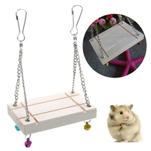 Cute Hamster Toys Seesaw Rat Swing Mouse Harness Parrot Wooden Hamster Swing 2024 - buy cheap