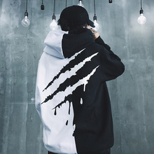 Black White Splice Hoody Hoodies Oversize Hip-hop Style Swag Tyga Hoodie Autumn Winter Hoodies 2024 - buy cheap