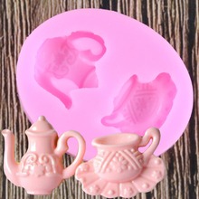 3D Teapot Silicone Mold Fondant Chocolate Candy Resin Polymer Clay Soap Mold Cupcake Cookie Decoration Silicone Mould 2024 - buy cheap