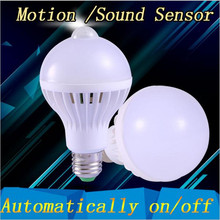 PIR Motion Sensor Lamp 3W 5W 7W 9W E27 220V Led Bulb Sound Sensor Auto Smart Bulb Infrared Body Lamp With Motion Sensor Light 2024 - buy cheap