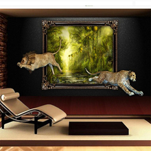 wellyu papel de parede para quarto Custom wallpaper   Modern style forest landscape painting 3d stereo animal background wall 2024 - buy cheap