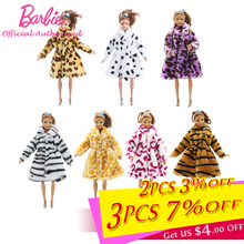 Barbie Fashion Doll Toy Accessories Clothes Model Show Leopard Print Coat Dress for 28-32cm Barbie Brinquedos Roupas Girl's Gift 2024 - buy cheap
