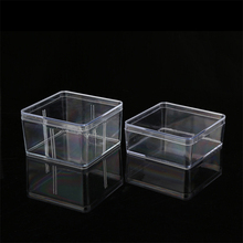 Маленькая квадратная прозрачная пластиковая коробка для хранения ювелирных изделий, бриллиантовая закуска, вышивка, рукоделие, бисер, таблетки 2024 - купить недорого