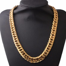 16mm Miami Cuban Chains For Men Hip Hop Jewelry Gold Color Thick 316L Stainless Steel Curb Cuban Link Necklace for Men Jewelry 2024 - buy cheap
