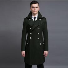 Ropa Retro de talla grande para hombre, abrigo largo informal ajustado de marca, a la moda, con doble botonadura, de lana, 2020 2024 - compra barato