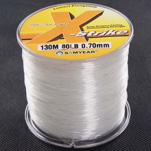 Corda de pesca de nylon, para pesca, super forte, 3 tamanhos de 130m, 80lb, branco transparente, material japonês 2024 - compre barato