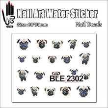 1 лист водных наклеек BLE2302, Переводные Водные Наклейки для ногтевого дизайна с изображением собаки, переводные наклейки для ногтей 2024 - купить недорого