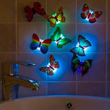 Cute Colorful Artificial Butterfly LED Night Light Home Party Bedroom Wedding Decoration Lights Lamp Wall Sticker Kids Gift 2024 - buy cheap