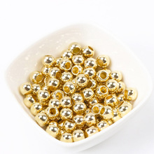 Espaciador de semillas de agujero grande redondo CCB dorado, cuentas sueltas para la fabricación de joyas DIY 4mm 6mm 8mm 10mm 12mm 14mm 16mm 18mm 20mm 2024 - compra barato