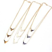 Multilayer Triangle Acrylic Leopard Print Pendant Short Gold Chain Necklaces Geometric Accessories Jewelry 2024 - buy cheap