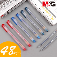 M & G-bolígrafos de Gel económicos de 0,5mm, recambio de tinta de gel para suministros de oficina, papelería, color negro, azul oscuro y rojo, 24/48 unidades 2024 - compra barato
