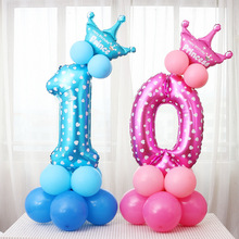1 Набор цифровых воздушных шаров с цифрами, шары из фольги на день рождения, юбилей, короны, юбилей, для взрослых, товары для декора 2024 - купить недорого