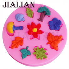 3D flowers leaves mushrooms chocolate Sugar Craft Jello Jelly Party DIY fondant cake decorating tools silicone mold T0076 2024 - buy cheap