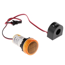 Mini Digital amperímetro del voltímetro de 22mm cuadrado AC 50-500V 0-100A Amp voltios de tensión probador del metro de doble LED piloto indicador de luz de la lámpara 2024 - compra barato