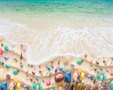 Обои beibehang водостойкие с рисунком цветных камней, ракушек, пляжа, ванной, 3D обои, самоклеящиеся обои для пола 2024 - купить недорого