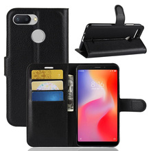 Funda de cuero PU estilo libro para Xiaomi Redmi 6, cartera con tapa, bolsas de teléfono con soporte para Xiaomi Redmi 6 2024 - compra barato