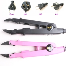 Gift + 1 Piece Black or Pink New Loof Flat Tip Hair Extension Tools Adjustable Temperature Keratin Heat Hair Connector 2023 - buy cheap
