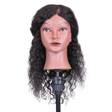 Curly Wig Head Mannequins Hairdressing Head Doll Dummy Training Head for Hair Styling Makeup Braiding Practice with Human Hair 2024 - buy cheap