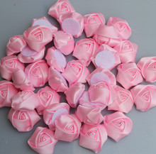 20 unids/bolsa rosas de color rosa hecho a mano, 3,5 Cm de diámetro Rosa de satén cinta flores DIY para hacer ramo novia flor Accesorios 2024 - compra barato