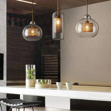 Pós moderna nordic ferro bolhas de vidro led pingente luzes para sala jantar cozinha restaurante luminária suspensão da lâmpada