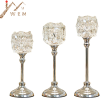 Silver Candle Holders Brief Glass Wedding Crystal Candle Stand Romantic Candlesticks Table Centerpiece For Home Decoration 2024 - buy cheap