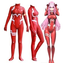 Костюм для косплея Zero Two Darling in the Franxx 002 из лайкры и спандекса с 3D принтом 2024 - купить недорого