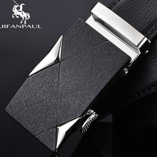 JIFANPAUL-Cinturón de cuero negro con hebilla automática para hombre, faja de estilo corsé para vaqueros juveniles con personalidad, decoración dorada 2024 - compra barato