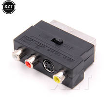 High Quality RCA S-Video AV TV Audio Adapter RGB Scart to Composite Audio Adapter Connector 2024 - buy cheap