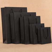 10Pcs/lot Party Gift Bag With Handles Black Candy Bag Kraft Paper bags Wedding Favors Gift Box Package Birthday Party Favor Bags 2024 - buy cheap