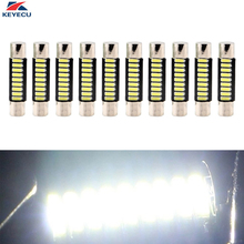 Keyecu-fusível de led para espelhos, 10 peças, super brilhantes, branco, 12v, 6000k, 31mm, 4014, 9-smd 2024 - compre barato