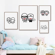 Pintura en lienzo de dibujos animados de animales, carteles nórdicos e impresiones, imágenes de pared, decoración para habitación de bebés y niños 2024 - compra barato