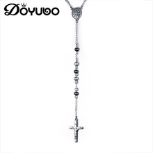Doyubo colares antigos de aço inoxidável, pingente em cruz de jesus-religioso para homens e mulheres 2024 - compre barato
