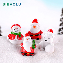 3 pcs Natal Sant Claus Boneco De urso estatueta Modelo animal home decor jardim decoração DIY acessórios de fadas em miniatura 2024 - compre barato