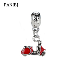 New Original Alloy Silver Plated Bead Alloy Red Motorcycle Dangle Charm Fit  Bracelet Necklace DIY Women Jewelry 2024 - buy cheap