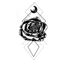 100 шт., черная Роза, водостойкая Временная тату-наклейка, красивые цветы, вспышка, татуировки, временная тату-наклейка 2024 - купить недорого