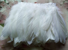 white goose feathers trim 2 yards / lot stained goose feathers ribbon 15~18 cm duck feather dance DIY decoration 2024 - buy cheap