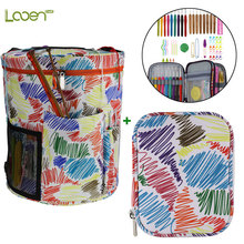 Looen Striped Yarn Storage Bag With Crochet Hook Set Empty Knitting Bag DIY Sewing Accessories Needles For Knitting With Case 2024 - buy cheap