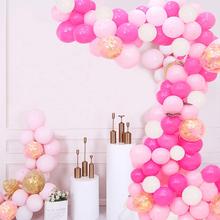 Baby Shower Birthday Party 102pcs Balloon Arch Kit 10inch Pink White Gold Latex Balloons Decor Gold Confetti Balaos Supplies 2024 - compre barato