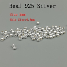 925 проба стерлингового серебра, 100 шт./лот 2 мм круглые серебряные бусины, серебряные ювелирные изделия 2024 - купить недорого