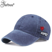 [YARBUU] Sand washed 100% cotton baseball cap hat for women men vintage dad hat Pure color casual outdoor sports caps 2024 - buy cheap