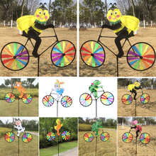 Hot Selling Cute 3D Animal on Bike Windmill Wind Spinner Whirligig Garden Lawn Yard Decor AUG25 2024 - buy cheap