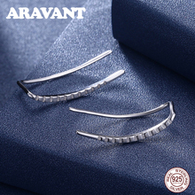 Real 925 Sterling Silver Crawler Cuff Hoop Earrings For Women Girls Sterling Silver Jewelry 2024 - buy cheap