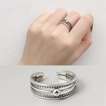 Anel punk de prata esterlina 925 para mulheres, joia de casamento ajustável, anel de dedo antigo jz460 2024 - compre barato
