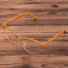 Montura de gafas de diseñador de marca para hombre y mujer, montura de anteojos Vintage de moda, montura de gafas con remache óptico, lentes transparentes 2024 - compra barato